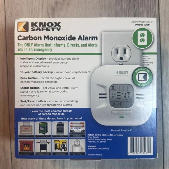Plugin Carbon Monoxide Detector with 10-Year Battery Backup - Picture 4 of 5